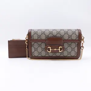 Pre-owned GUCCI Canvas Shoulder Bags Horsebit 1955 Coated Shoulder Bag T10193034