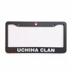 Red Fan Clan Black Stainless Steel License Plate Frame | Ninja Anime Car Gift