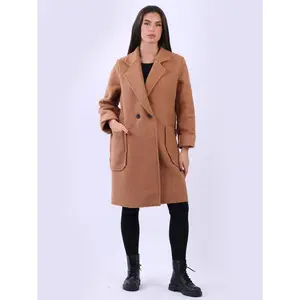 Double Breasted Plain Woolen Teddy Coat