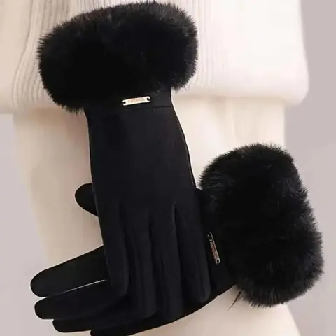 Women's Touchscreen Gloves, Waterproof Soft Fleece Lined Wool Inner, Seamless Knit Glove, Winter Outdoor Warm Essential, Commuting Party Cycling Halloween, Gloves for Cold Weather