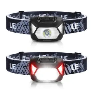 Lepro 2-Pack Battery-Powered LED Headlamp, 1300Lux Super Bright with 6 Modes Red Green Flash Light, IPX4 Waterproof Headlights for Work, Outdoor Camping, Hiking, Hunting, Power Outages, Emergency, Hurricane