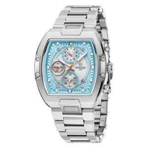 New Barrel-Shaped Men's  Multifunctional Large Dial Luminous Waterproof Calendar Six-Hand Business  binbond analog watch exquisite