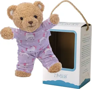 Zip N' Bear, Zippy The Bear, Soft Plush Classic Teddy Bear Gift with Zippy Unicorn Pajamas, Perfect Sensory Toy - Kardashian Favorite