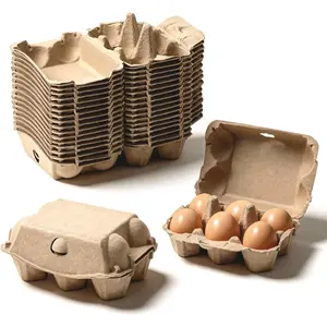 15 Pack 6 Count Bulk Egg Cartons, Sturdy Natural Pulp Egg Storage Containers Holder Perfect for Storing Extra Eggs