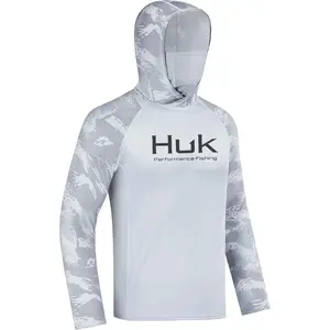 [SummerVibes]Huk Performance Fishing Hoodie UV Protection Multi-Color Chemical Fiber Blending for Men Women Summer,activewear