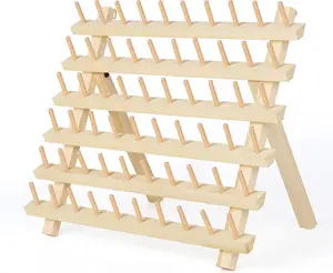 60-Spool Thread Rack is a Wooden Thread Holder Sewing Organizer designed to efficiently store and organize your threads for various crafting activities, including sewing, quilting, embroidery, and hair-braiding.