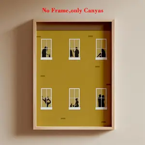 Wall Art Religious Poster, Home Silhouette Print, Modern Minimalist Human Life Oil Painting, Living Room Decor, Bedroom Aesthetic Design