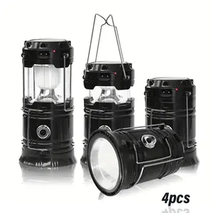 4-Pack Collapsible Portable LED Camping Lantern Lightweight Waterproof Solar USB Rechargeable Flashlight for Indoor/ Outdoor Emergency Use Solar Powered Motion Sensor Street Lights wide coverage Solar RGB Outdoor Fence Light solar street