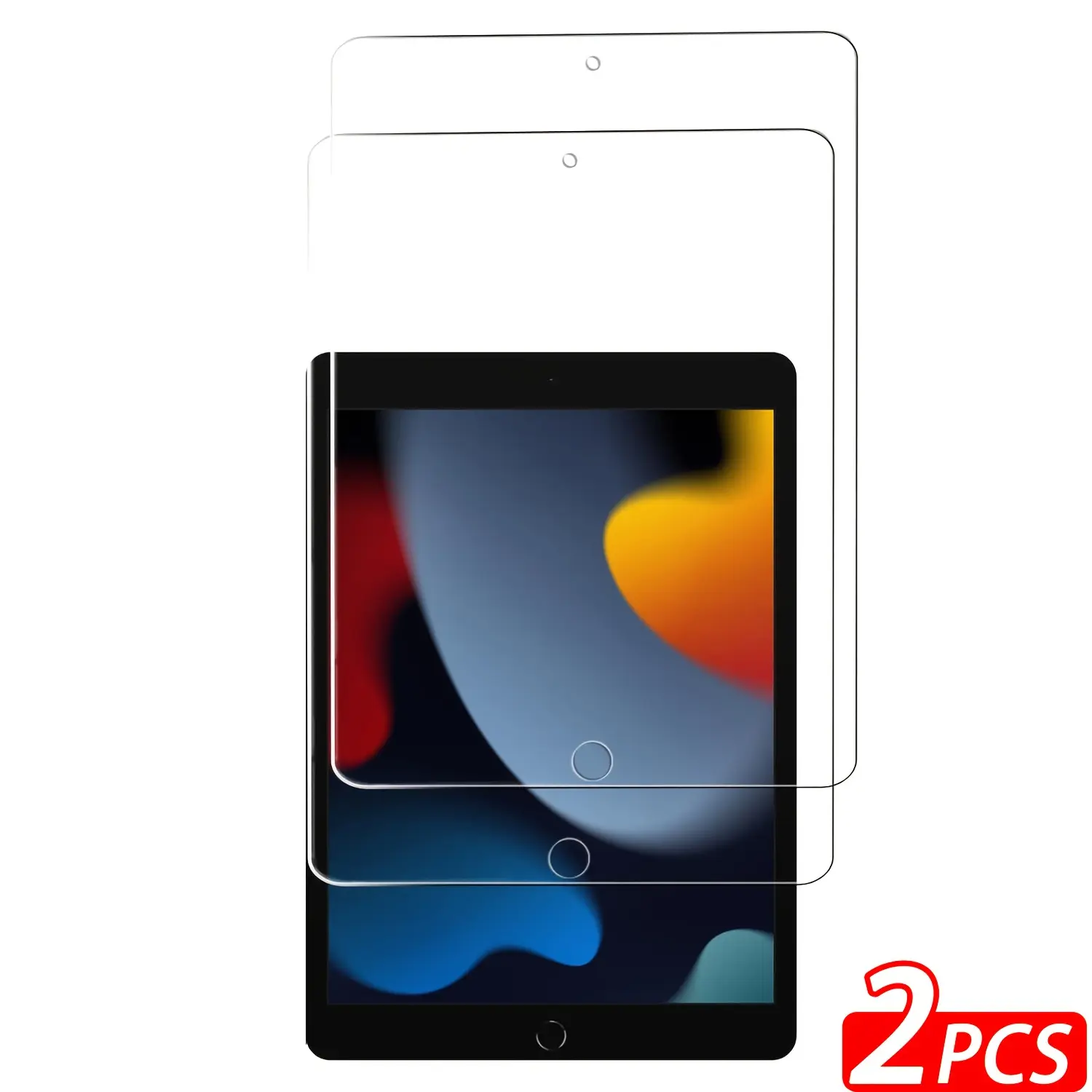 2-Pack iPad 7/8/9th Gen (2021) Tablet Protective Screen Protector, 10.2-Inch HD Tempered Glass, Scratch-Resistant, Compatible with iPad 8th Gen (2019), High Hardness, Protection, Tablet Screen Protectors