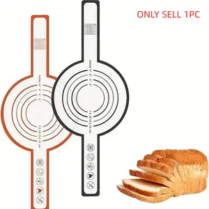 Random Color Oven Mat, 1 Count Reusable Non-stick Long Handle Silicone Baking Pot Mat, Round Bread Baking Mat, Suitable for Dough Pastry, Household Baking Utensils, Baking Supplies