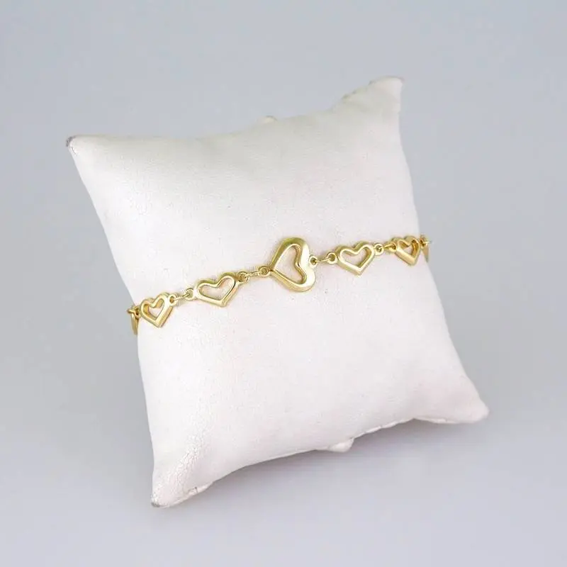 14k Gold Heart-Shaped Diamond Bracelet, Waterproof, Non-Tarnish for Daily Wear