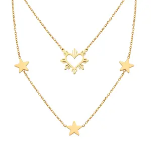 LIVE Exclusive Filipino Love & Heritage Layer Set – Heart Sun Necklace + Three Stars Necklace