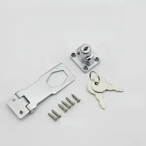 Stainless Steel Lock for Double Door Cabinets, 2.5inch/3.0inch Drawer Lock with No Drill Installation, Antique Style Secure Cabinet Lock