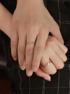 Couple's Adjustable Romantic Rings Set for Daily Wear, Stylish Jewelry with Zircon Stones, Perfect Birthday or Valentine's Day Gift, Artificial Zircon Ring