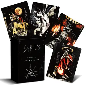 Dark Oracle Cards with Guidebook, Shadow Work Oracle Deck, 50-Cards Mysterious Oracle Card Deck, Underworld Oracle Cards for Beginners Chthonic Tarot Cards Alternative | 3.54 x 4.72 in
