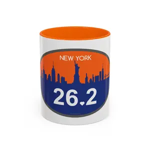 Personalized New York Marathon Coffee Mug, 26.2 Marathon Gift for Runners, Accented Tea Cup, 11oz