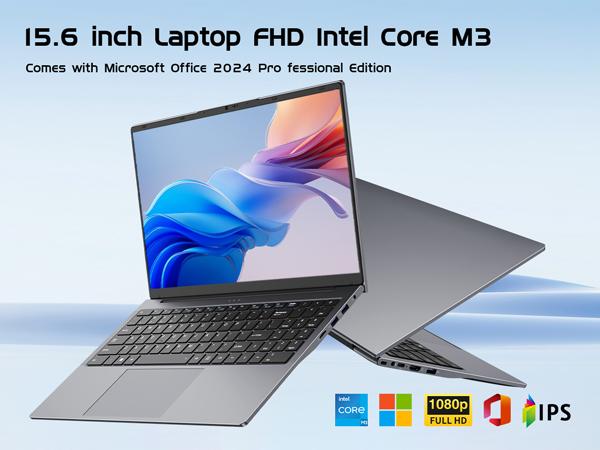 TPV 15.6-in Student Laptop, Win 11 Pro, Core M3-8100Y, 16GB RAM