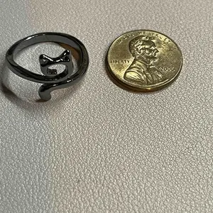 Cute Cat Design Ring Knitting Tool, Open Adjustable String Loop Crochet Ring, Personality Knitting Jewelry Accessories, Fashion Accessories for Women & Men, Crochet Style