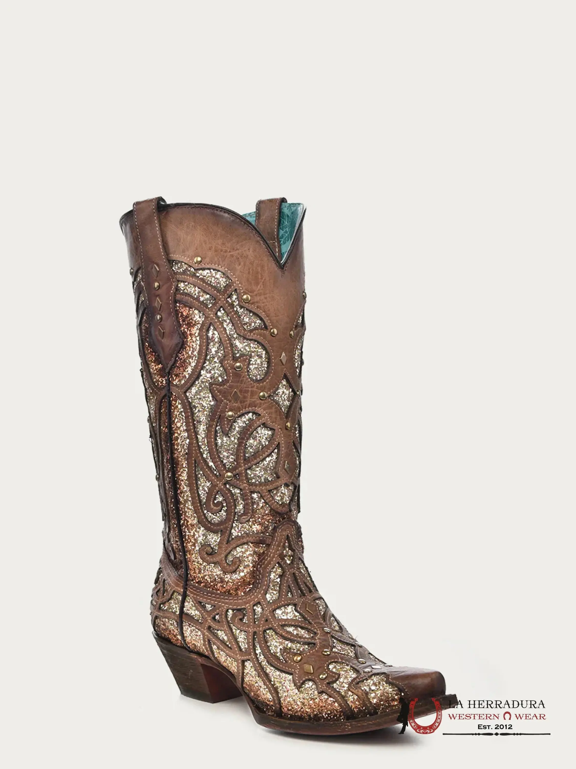 CORRAL LD ORIX GLITTER INLAY & STUDS POINT TOE -C3331