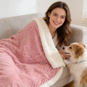 Queen Size Butterfly Blanket, Multi-Color Options, Soft and Breathable, Ideal for Bedroom, Office, Camping, Beach Picnic, Sofa Use