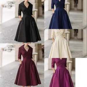 2025 Elegant Long Sleeve Waist-Slimming Dress for Women's Fashion