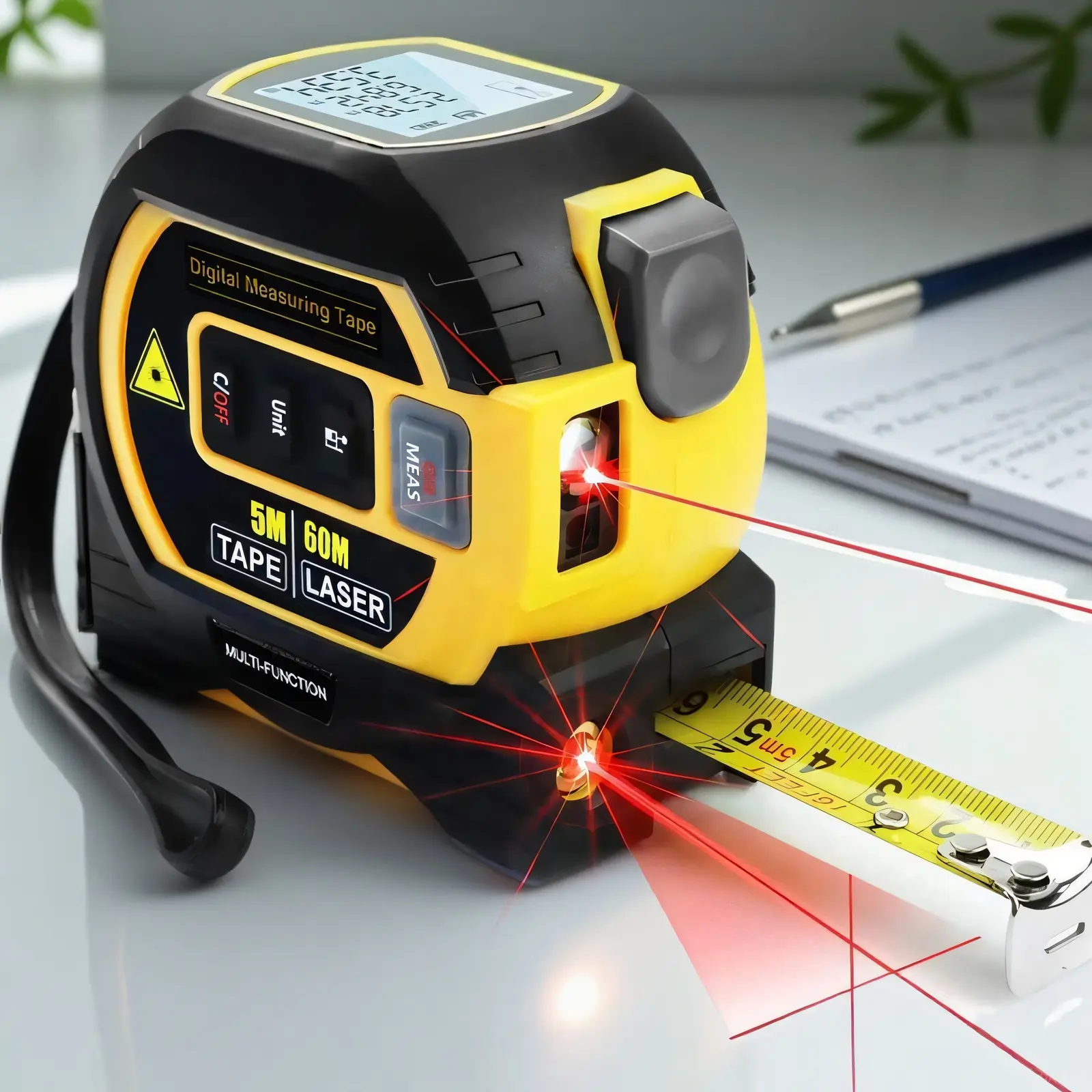 Portable Laser Distance Meter, 40m/60m Laser Measuring Tape, Laser Tape ...