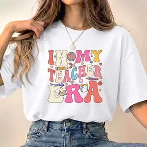 In My Teacher Era T-Shirt – Groovy 70s Retro Teacher Graphic Tee, Cute Educator Shirt, Soft Cotton Crewneck Short Sleeve Top, Teacher Appreciation Week Graduation Gift for Teachers and Student Teachers