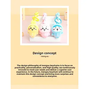 Cute Flocked Chiikawa Keychain Kawaii Cartoon Bag Charm Soft Plush Pendant for Backpacks & Keys Ideal Small Gift 3 Colors Gift