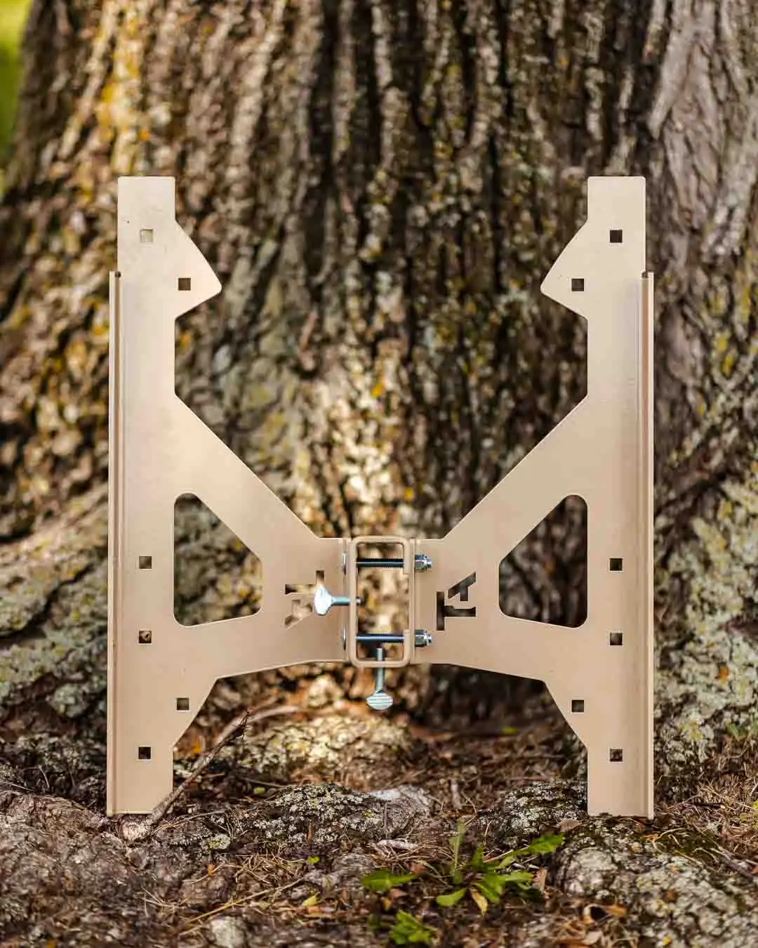 Genesis Steel Target Base - Foldable and Portable Target Stand - Works for 2X4 Wood Post to Hang Genesis Outdoor Gongs