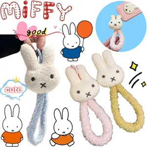 Miffy Rabbit Mobile Phone Case Lanyard Creative High-value Cartoon Doll Style Men's and Women's Cute Anti-lost Woven Keychain