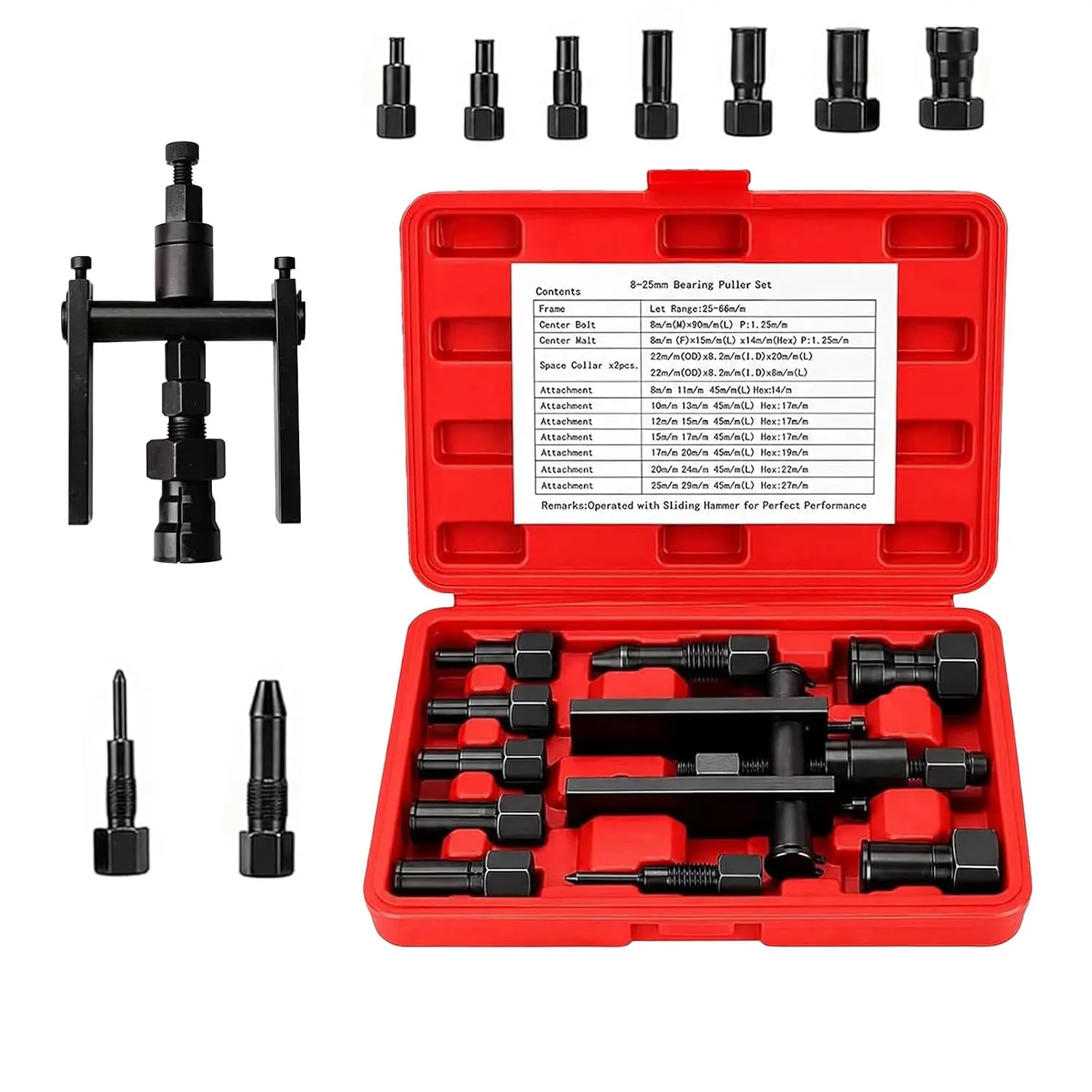 10Pcs Blind Hole Inner Bearing Puller Kit, Bearing Extractor Tool Set For 8-25mm (0.31-0.98 Inch) Bearings, Motorcycle Wheel Bearing Removal Tool