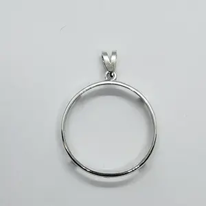 925 Sterling Silver Half Dollar Bezel 30 mm Coins Prong Back Round Edge 50 Cent