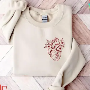Anatomical Floral Heart Sweatshirt, Cardiac Nurse Gift, Gift for Nurse Sweatshirt