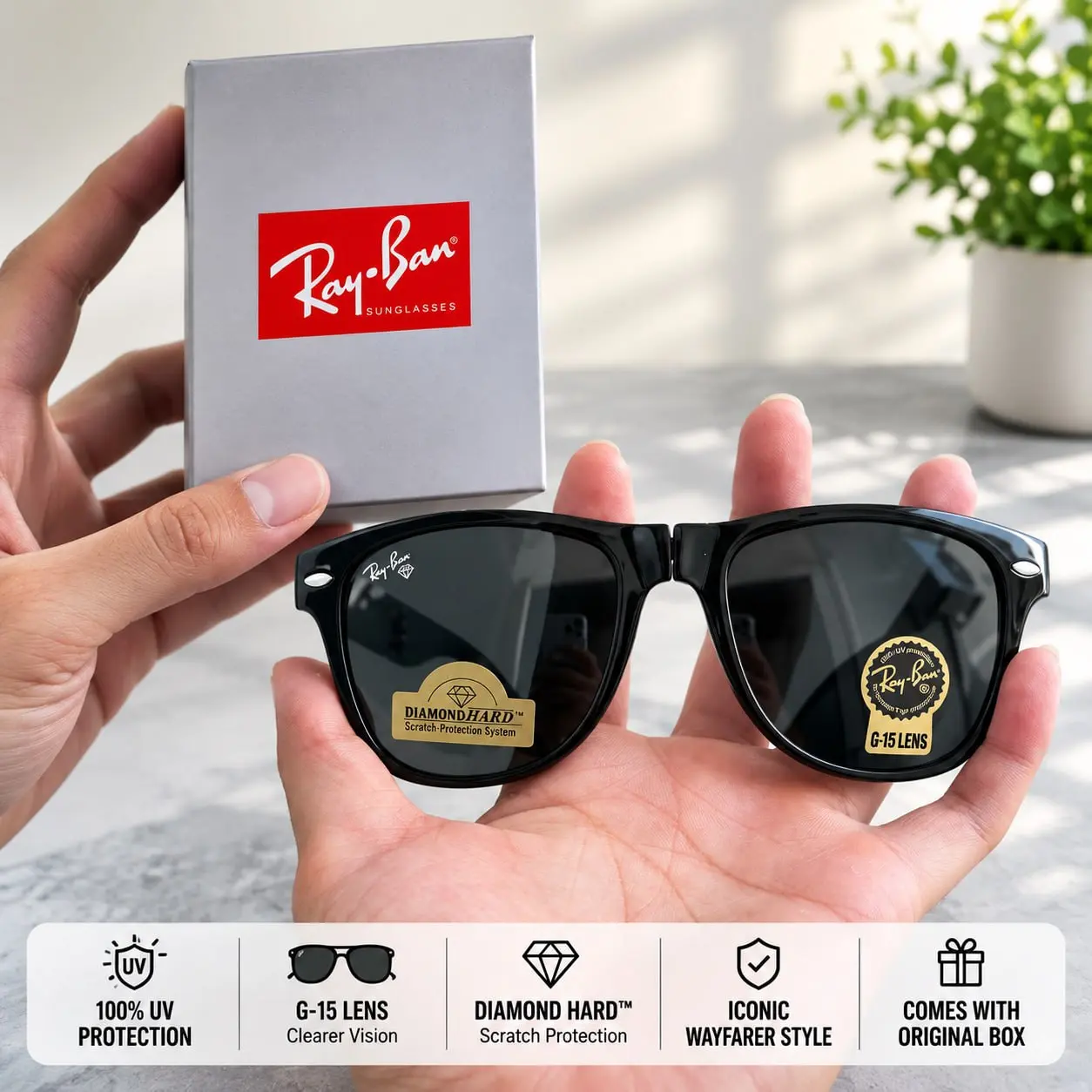 Ray-Ban Aviator Classic Sunglasses Arista Gold Frame G-15 Green Crystal Lens 58mm UV Protection for Men Women