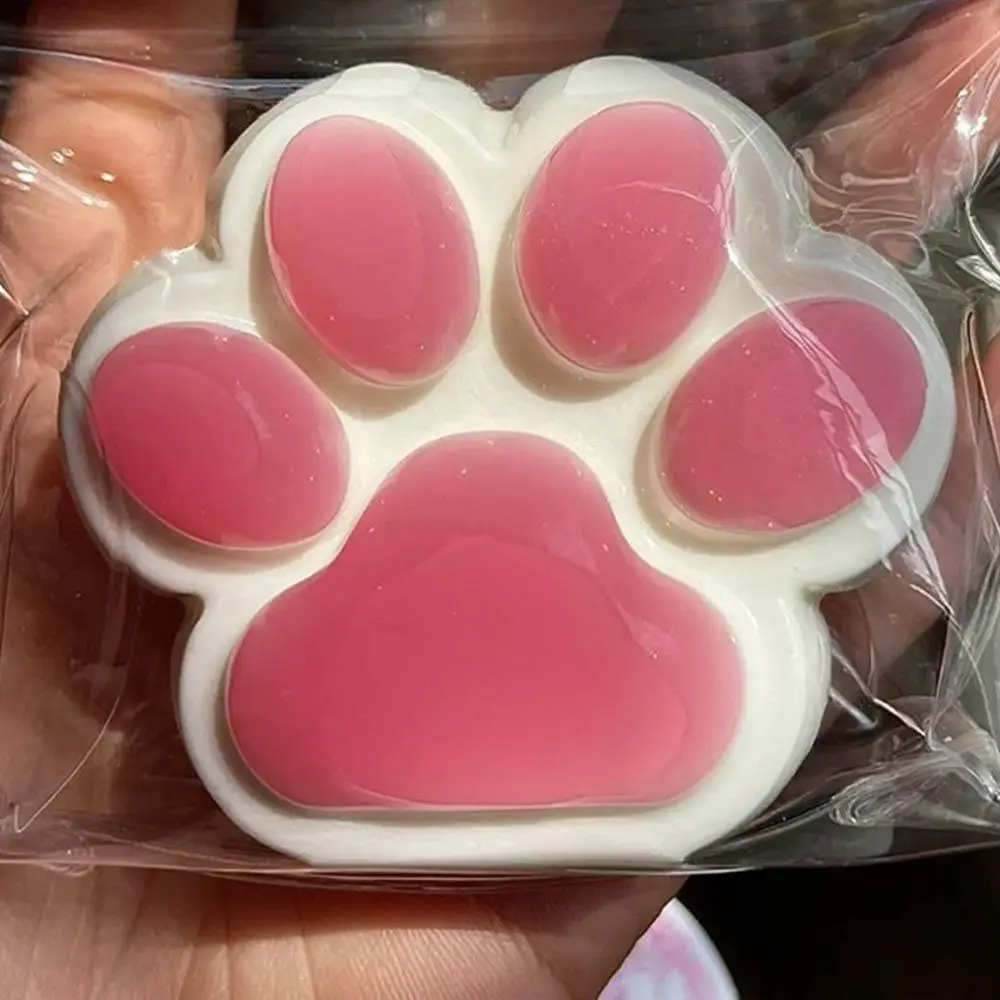 Random Color Cat Paw Shaped Squishy Toy, Stress Relief Toy, Decompression Squeeze, Fun Anxiety Relief Toy for Game Time & Sensory Engagement, Kawaii Squishies, Anxiety Relief Products, Squishy Fidget