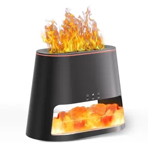 Himalayan Salt Lamp Humidifier & Aromatherapy Diffuser - 8 Color Mood Lighting w/Remote for Spa, Bedroom, Home Relaxation260ml (Black)