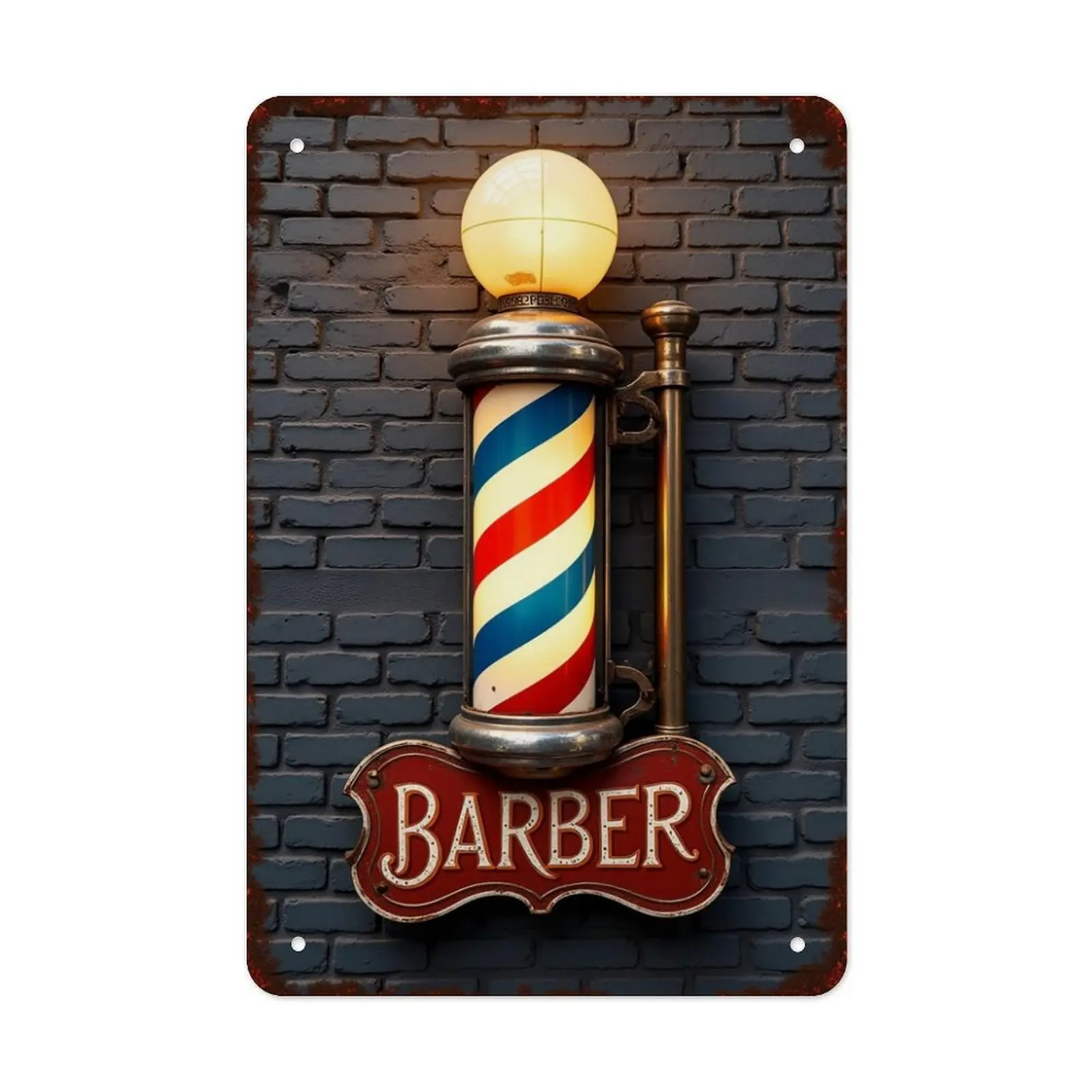 Vintage Metal Sign - Retro Industrial Tin Wall Decor Plaque, Home Decor Wall Art, Bar Signs for Home Bar, Ideal for Barber Shop Hanging Decoration