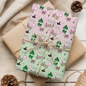 Wicked For Good Wrapping Paper, Wicked 2025 Wrapping Paper, Changed For Good Wrapping Paper, Elphaba And Glinda Gift Wrap, Christmas Gifts