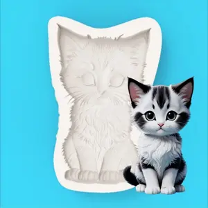 Cute Cat Shape Silicone Mold, Chocolate Candy Dessert DIY Silicone Mould, Perfect for Baking and Cooking Accessories