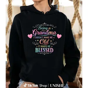 Blessed Grandma Hoodie with Quote – Long Sleeve Gift Celebrating Family Love