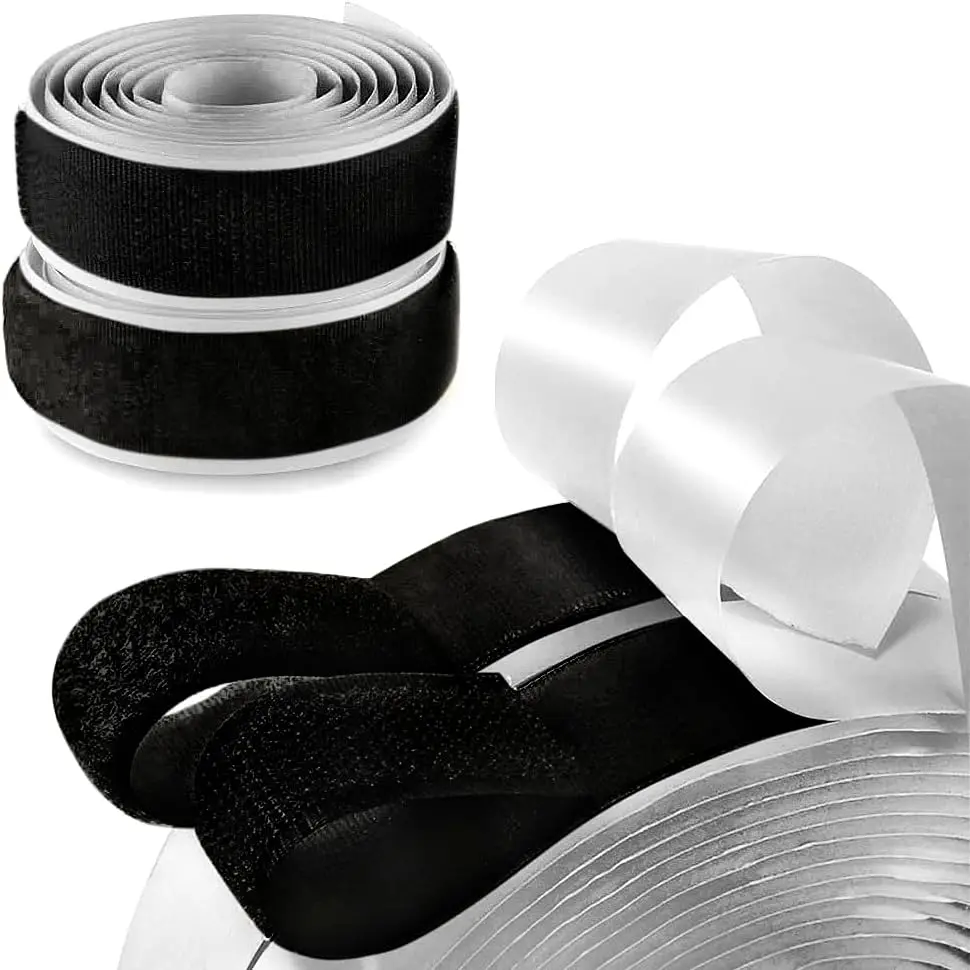 5/8 inch Wide Black Hook and Loop Adhesive Tape 1 Yd Length Self Sticky Heavy Duty Fastener Tape for Window Fixing Mosquito Net Carpets DIY Project Handmade