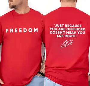 Freedom with Signature 2-sided Shirt We wear Red in 14th October Shirt Faith-Based Unisex Tee Memorial American Hero Shirt - LORA ATCHER