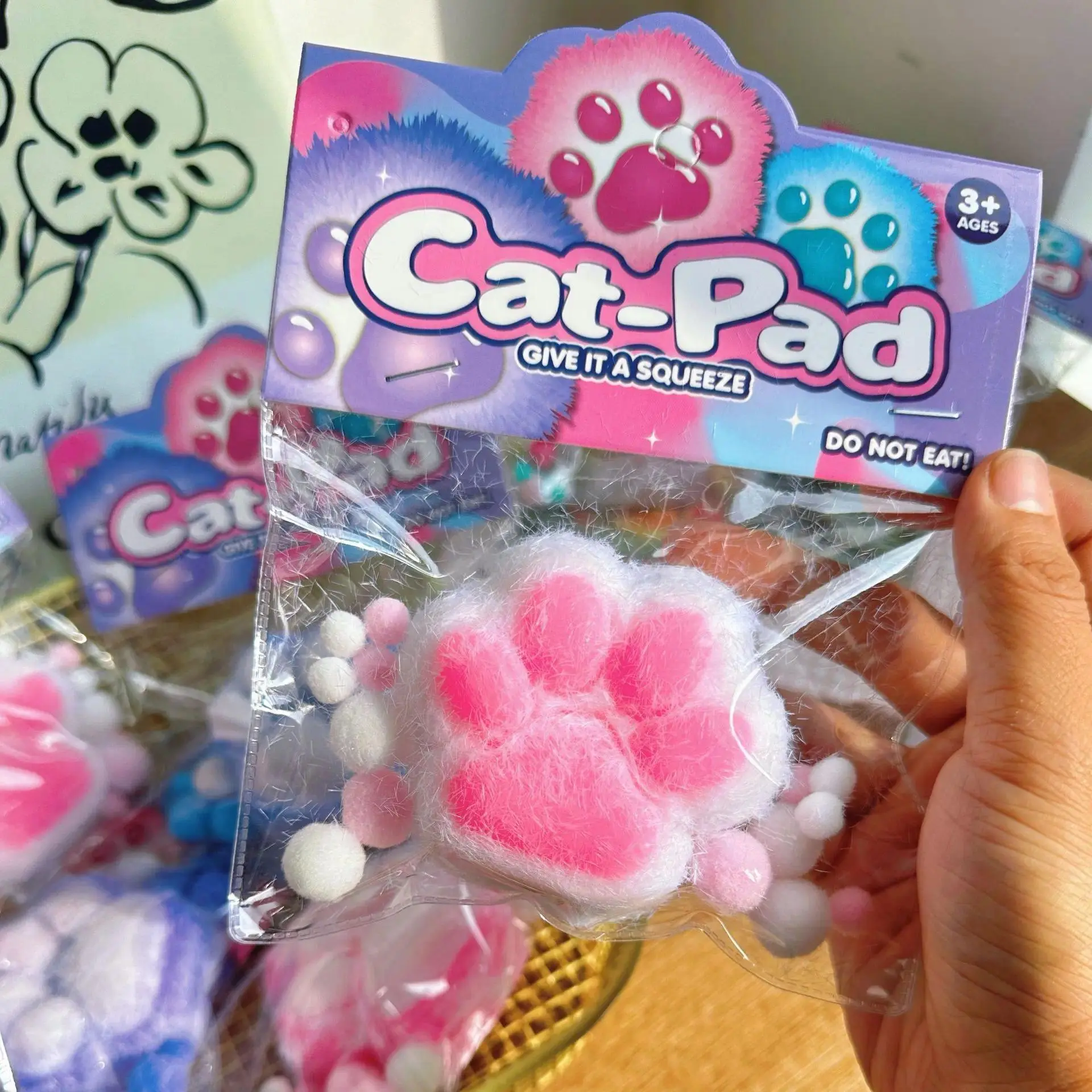 Colorful Plush Soft Kittens Antistress Foot Paws Squishy Tapa Foot Kids Girls Toys Adult Sensory Toys Taba Squishу Fidget Toys