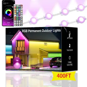 Nexillumi Permanent outdoor lights, eaves lights with extension cord and remote control, outdoor LED lights, RGB outdoor lights with DIY scene modes, suitable for holiday and everyday use. Features a light chase mode.