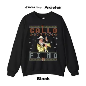 Beto Quintanilla Gallo Fino Mexican Corrido Style Ugly Christmas Sweater – Cowboy Fiesta Holiday Knit Pullover