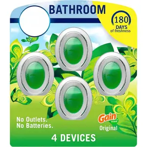Bathroom Air Freshener, Odor-Fighting, Plug In Alternative, Air Fresheners for Home and Bathroom and Kitchen, Closet Air Fresheners, Gain Original Scent, 4 Count