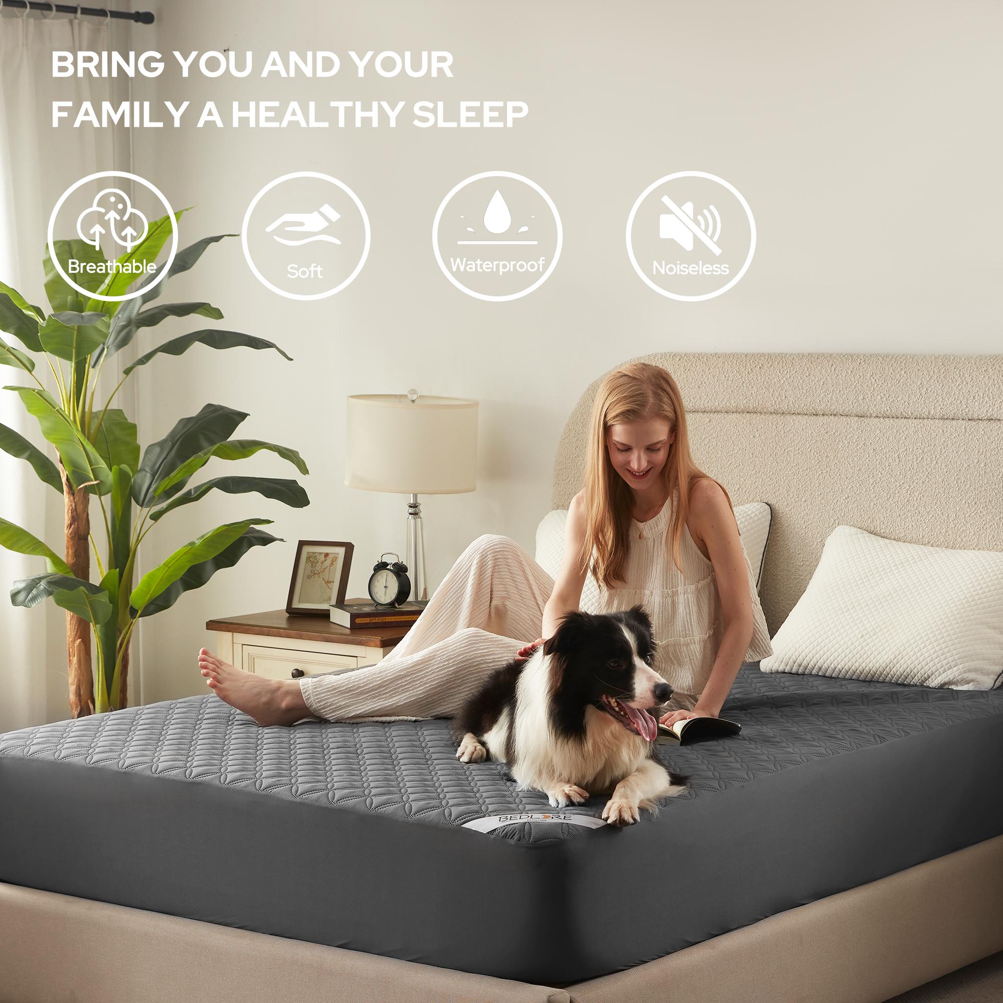 SpringGlowUp【BEDLORE】Summer Cooling Breathable Small Copper Coins Mattress Pad, 6-18'' Deep Pocket, Soft TPU Waterproof & Breathable, Ideal for Home, Guest Room & Daily Use