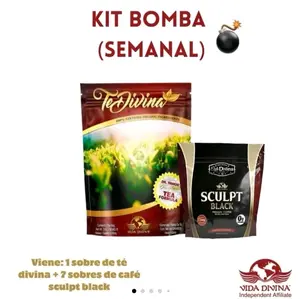 Kit Bomba Semanal Té Divina + Sculpt Black Coffee Beverage