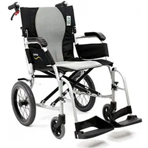 Karman  16 in. Ergo Flight Transport with Swing Away Footrest & Companion Brakes, Pearl Silver
