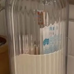 TikTokTopSeller Dustproof Toothbrush Holders with Cover, Rotating Electric Toothbrush and Toothpaste Holder for Bathroom Countertop, 3 Slots Transparent Makeup Brushes Organizer for Vanity Dresser Bathroom & Office Makeup Brushes Holder, Beauty Organiser